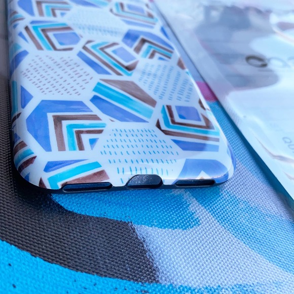 iPhone 6 Case Blue White Abstract Geometric Print Cover NEW - Picture 3 of 7